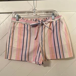 NWT Loft pastel striped shorts with tie waist. Size small.